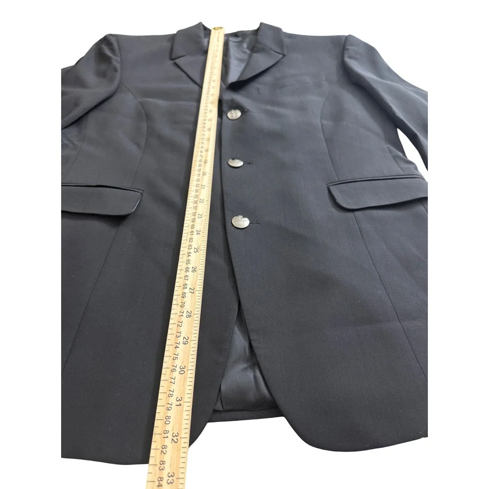 Thierry Mugler Vintage Mens Black Wool Blazer Star Button Made in Italy Size 52